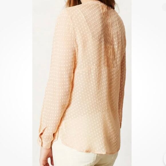 MEADOW RUE ANTHROPOLOGIE Adoria Silk Top Peach Size Medium - Picture 7 of 16